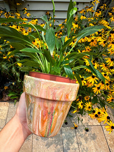 Orange Marbles Mini Flower Pot