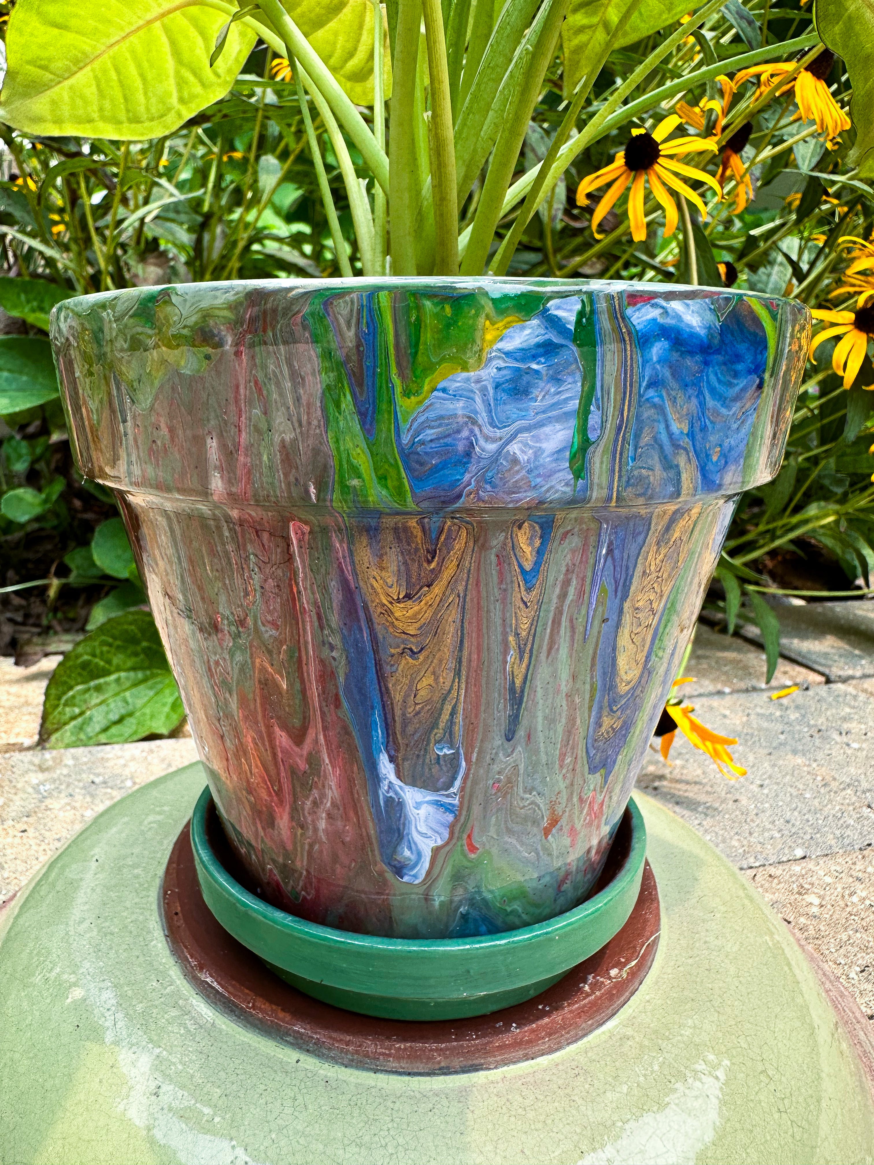 Earth Tones Flower Pot