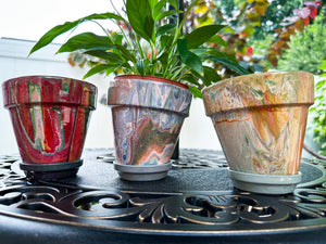 Orange Marbles Mini Flower Pot