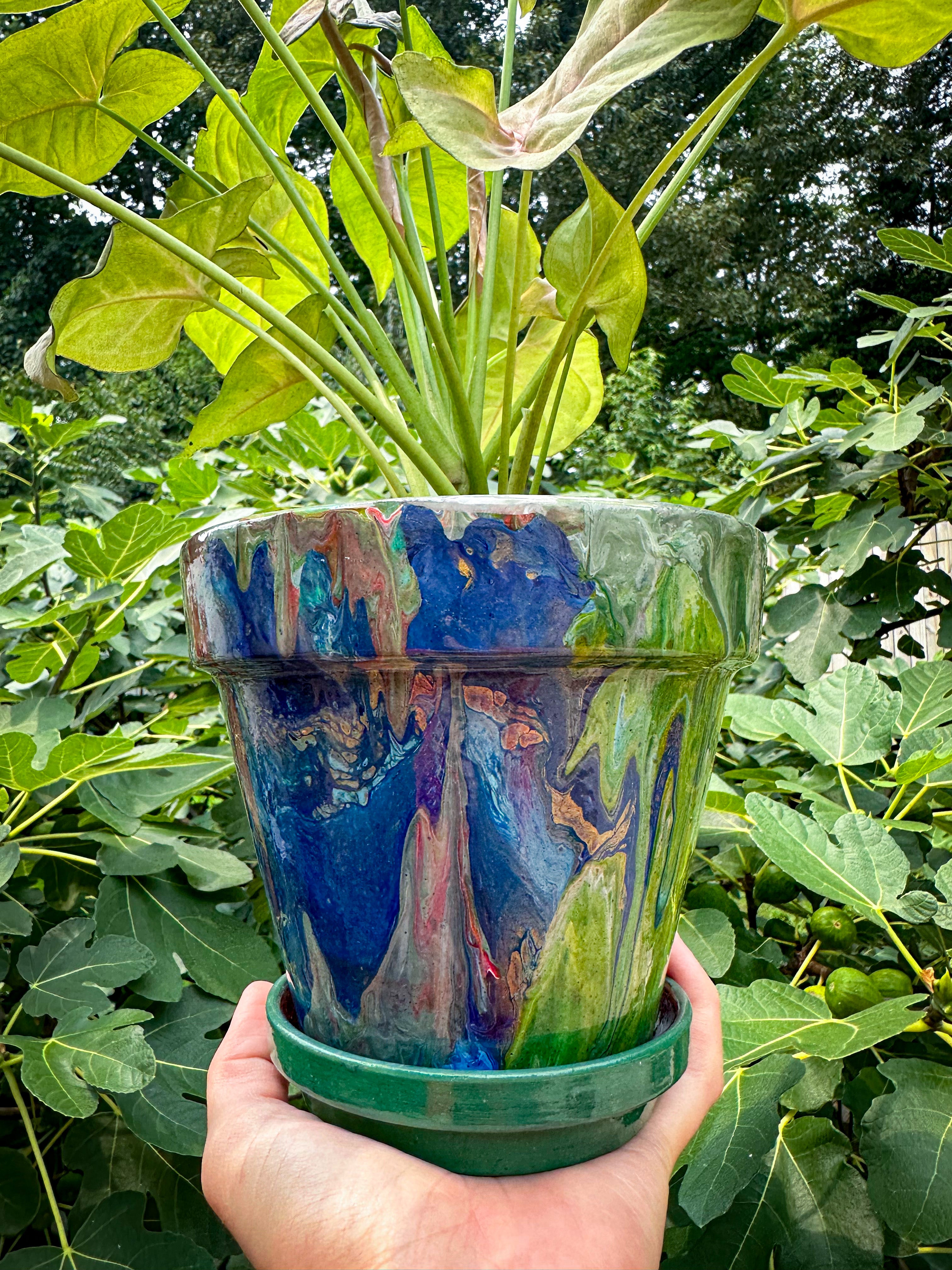 Earth Tones Flower Pot