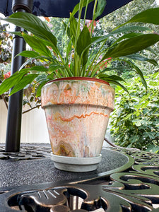 Orange Marbles Mini Flower Pot