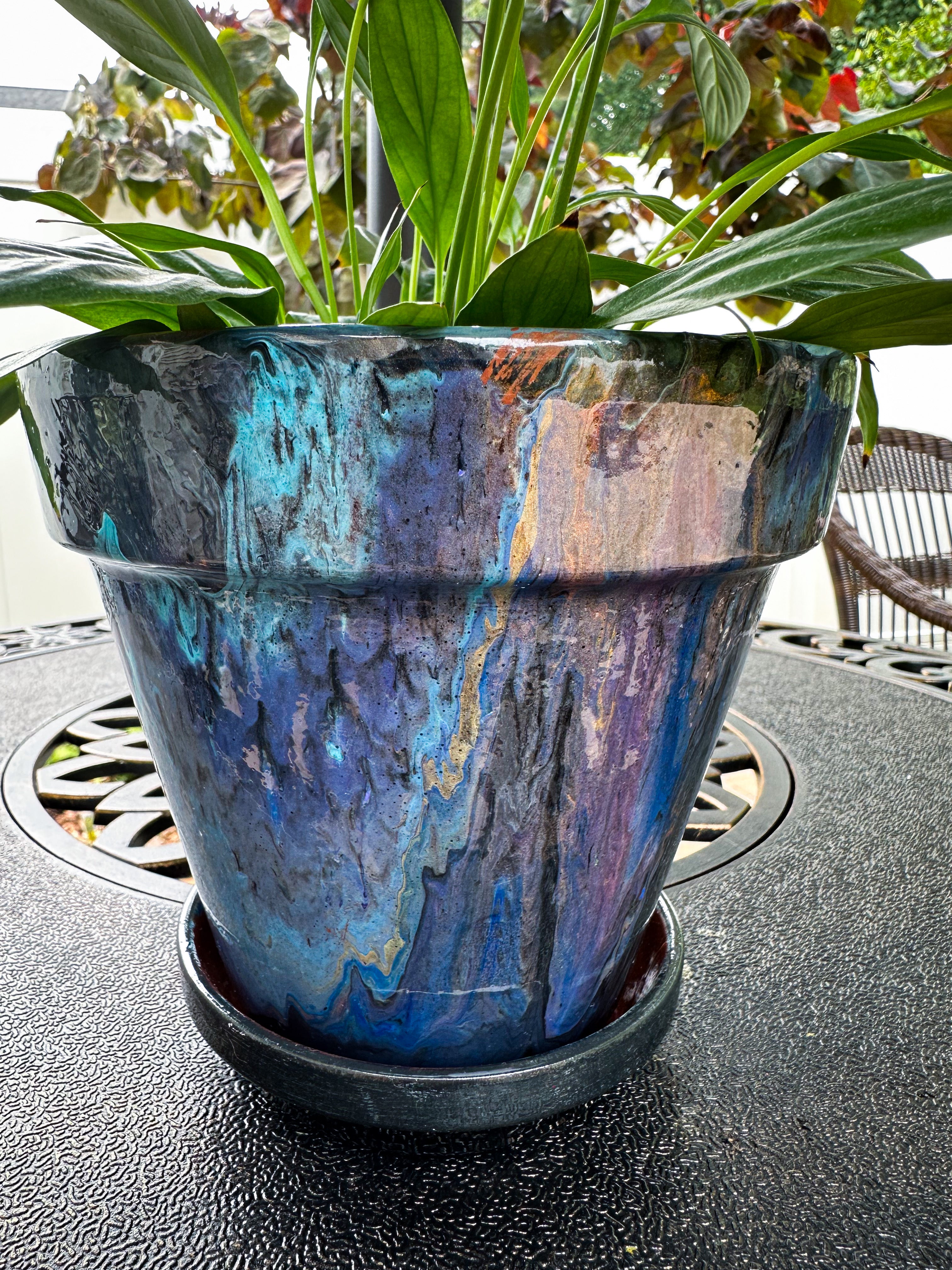 Golden Galaxies Flower Pot