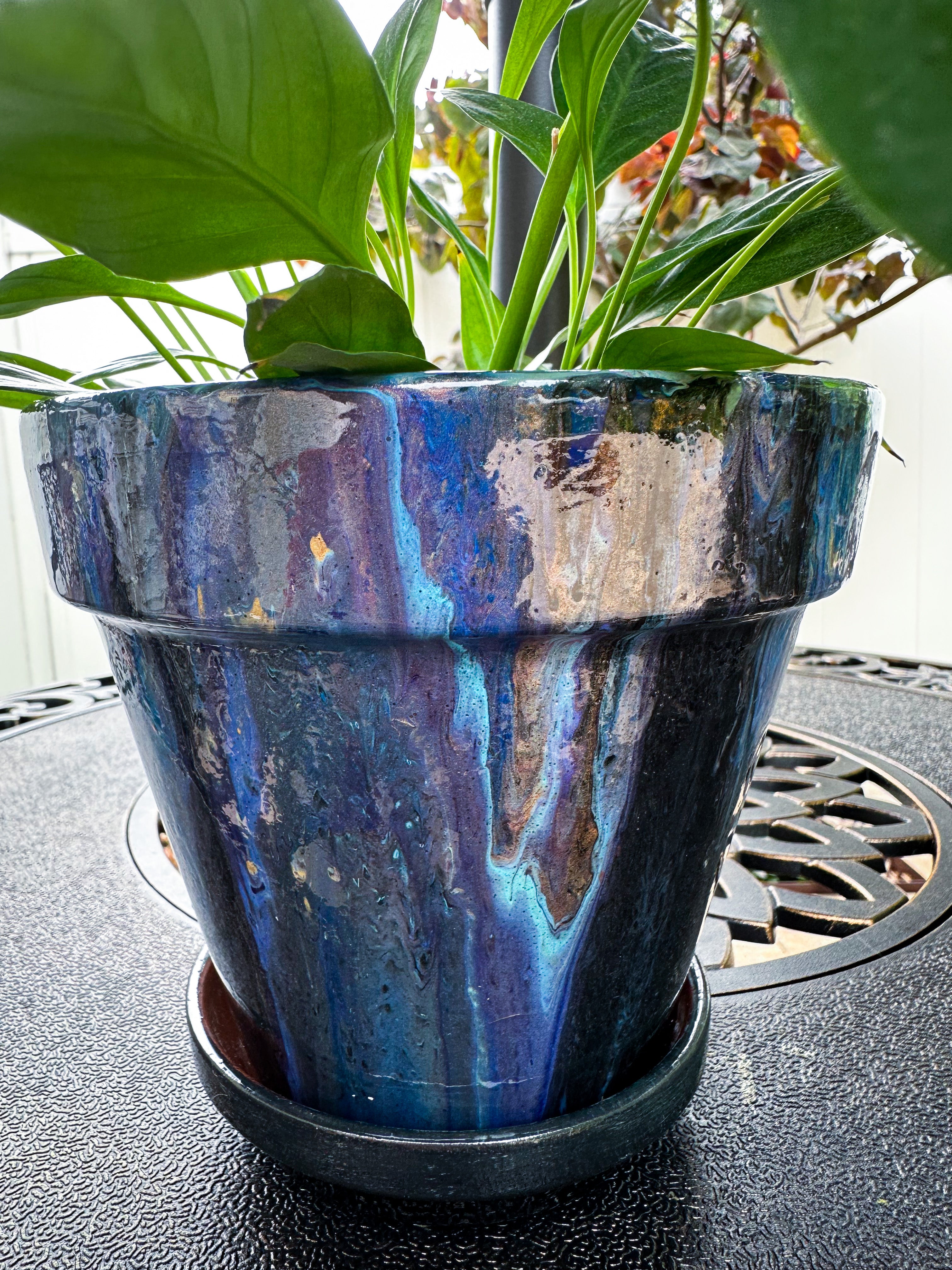 Golden Galaxies Flower Pot