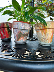 Orange Marbles Mini Flower Pot
