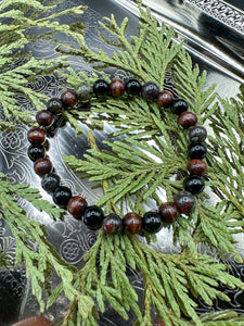 Black Obsidian / Dragon Blood Jasper Bracelet