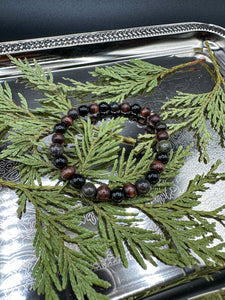 Black Obsidian / Dragon Blood Jasper Bracelet