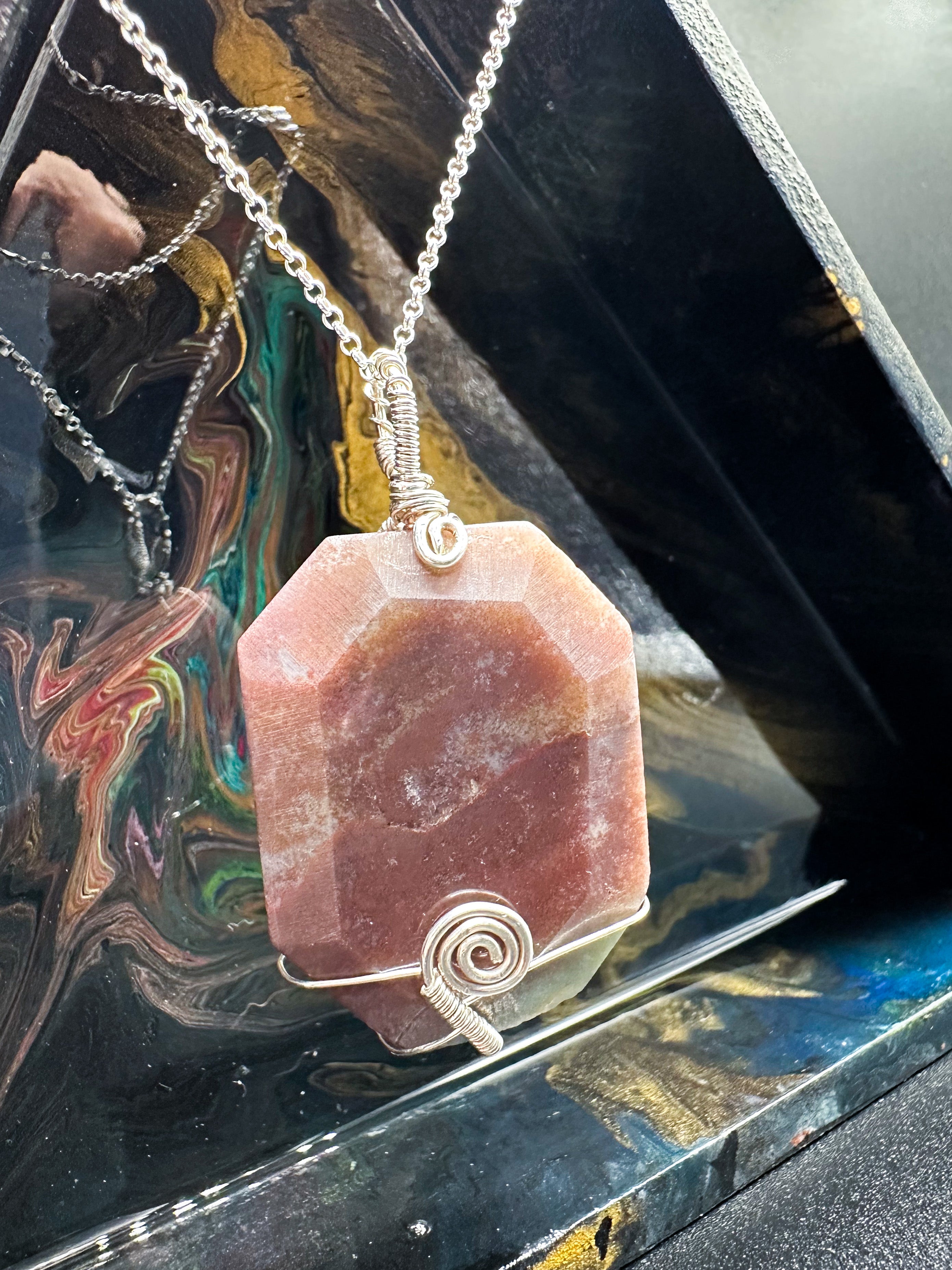 Sterling Silver Agate Necklace & Chain
