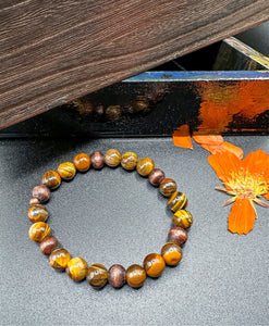 Tigers Eye / Natural Wood Bracelet