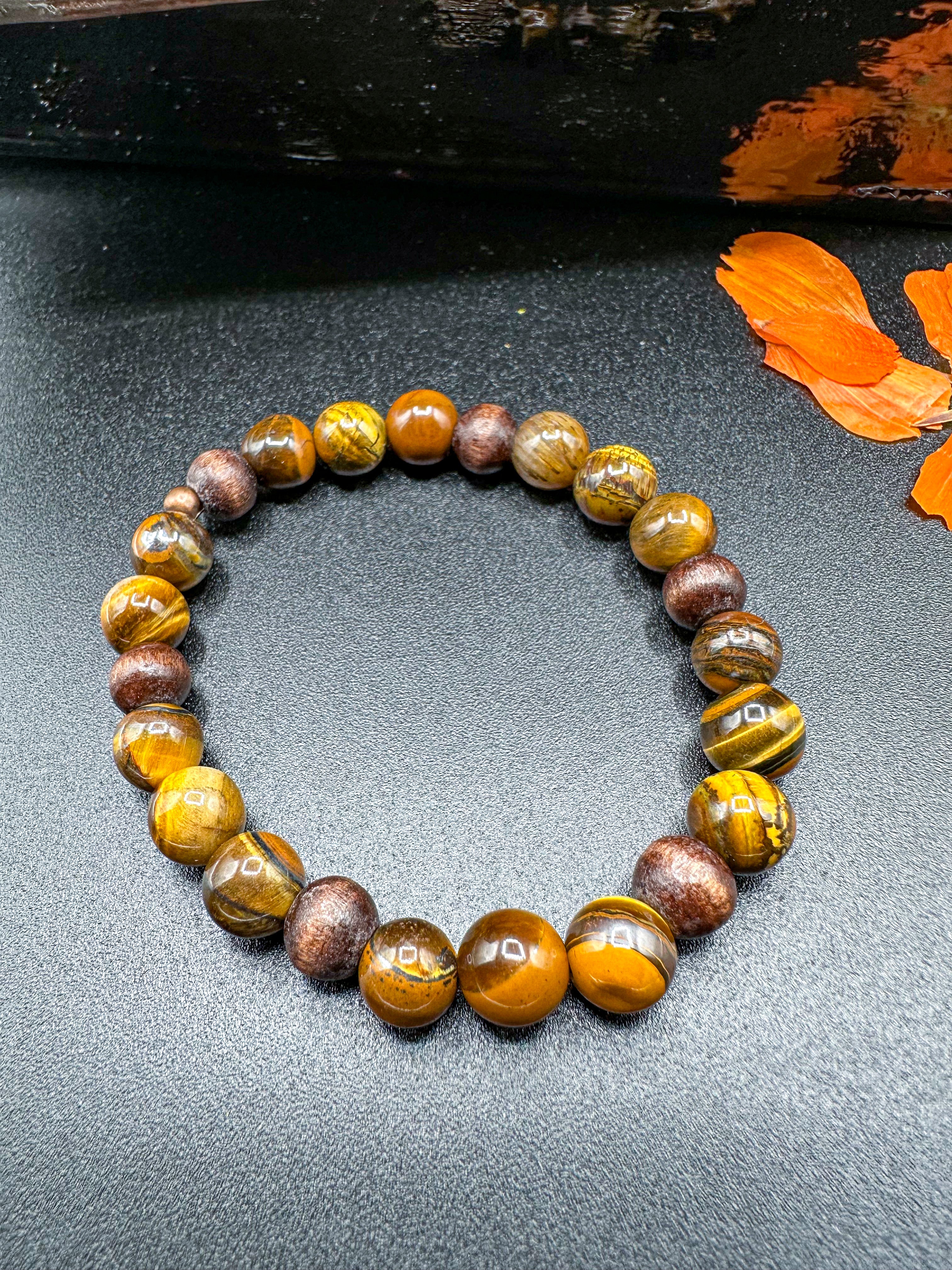 Tigers Eye / Natural Wood Bracelet