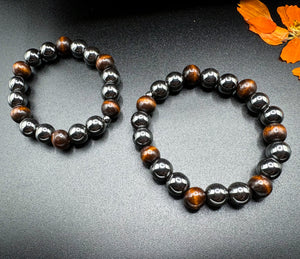 Hematite Natural Wood Bracelet