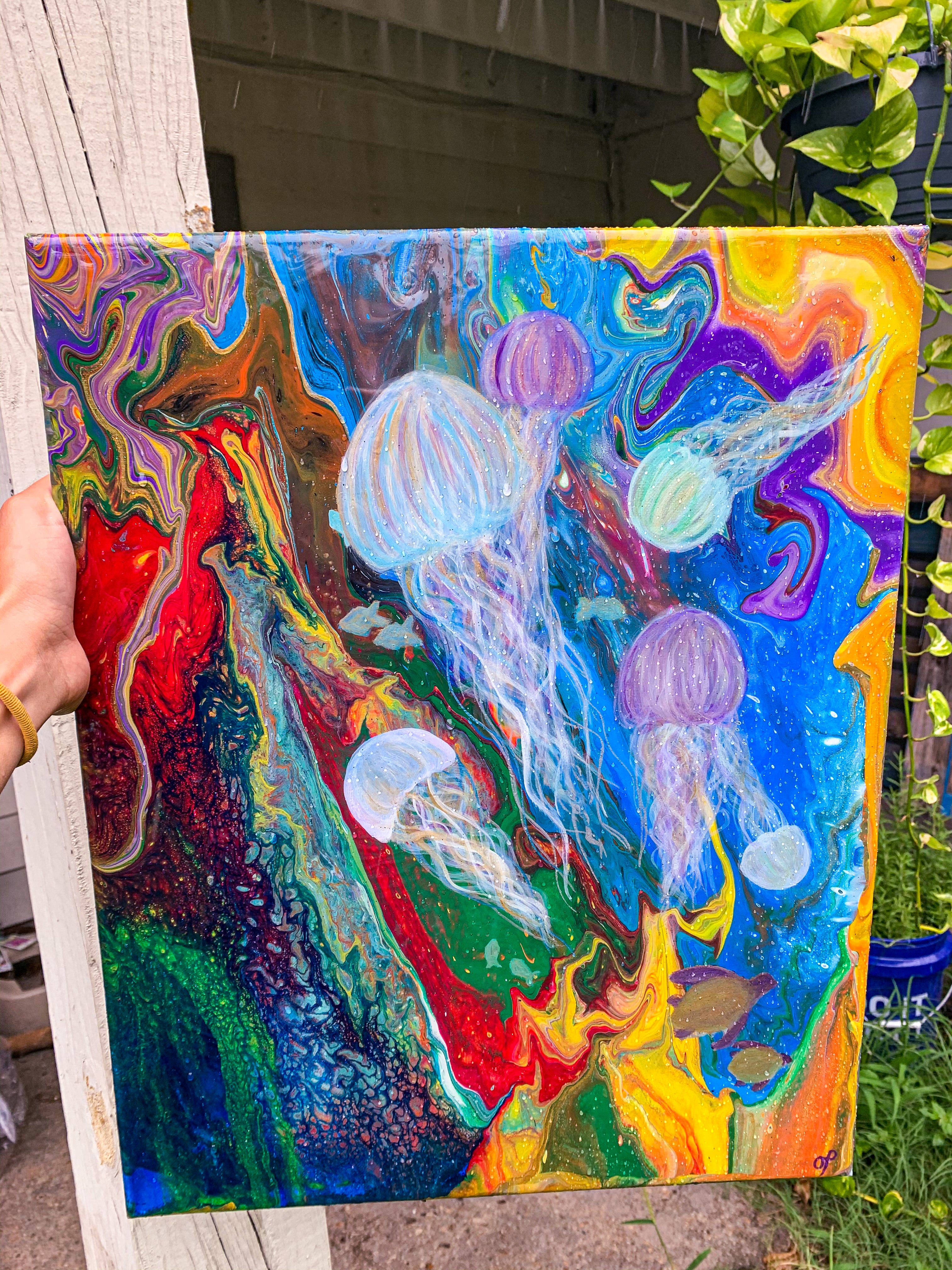 Rainbow Jelly Painting