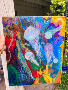 Rainbow Jelly Painting