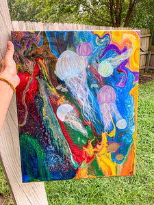 Rainbow Jelly Painting