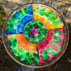 Color Wheel Glass Leaf Tray