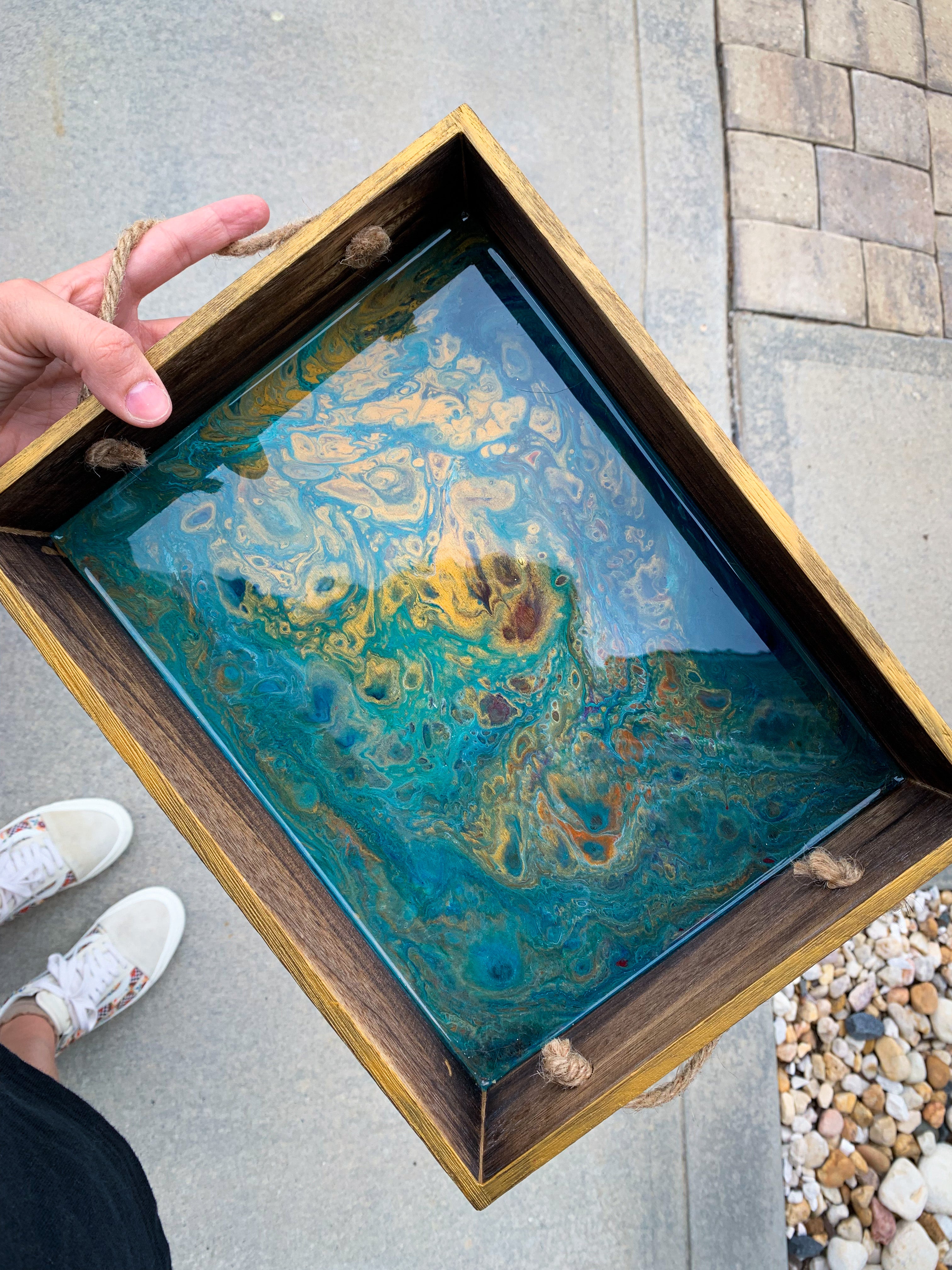 Sea Floor Wooden Tray