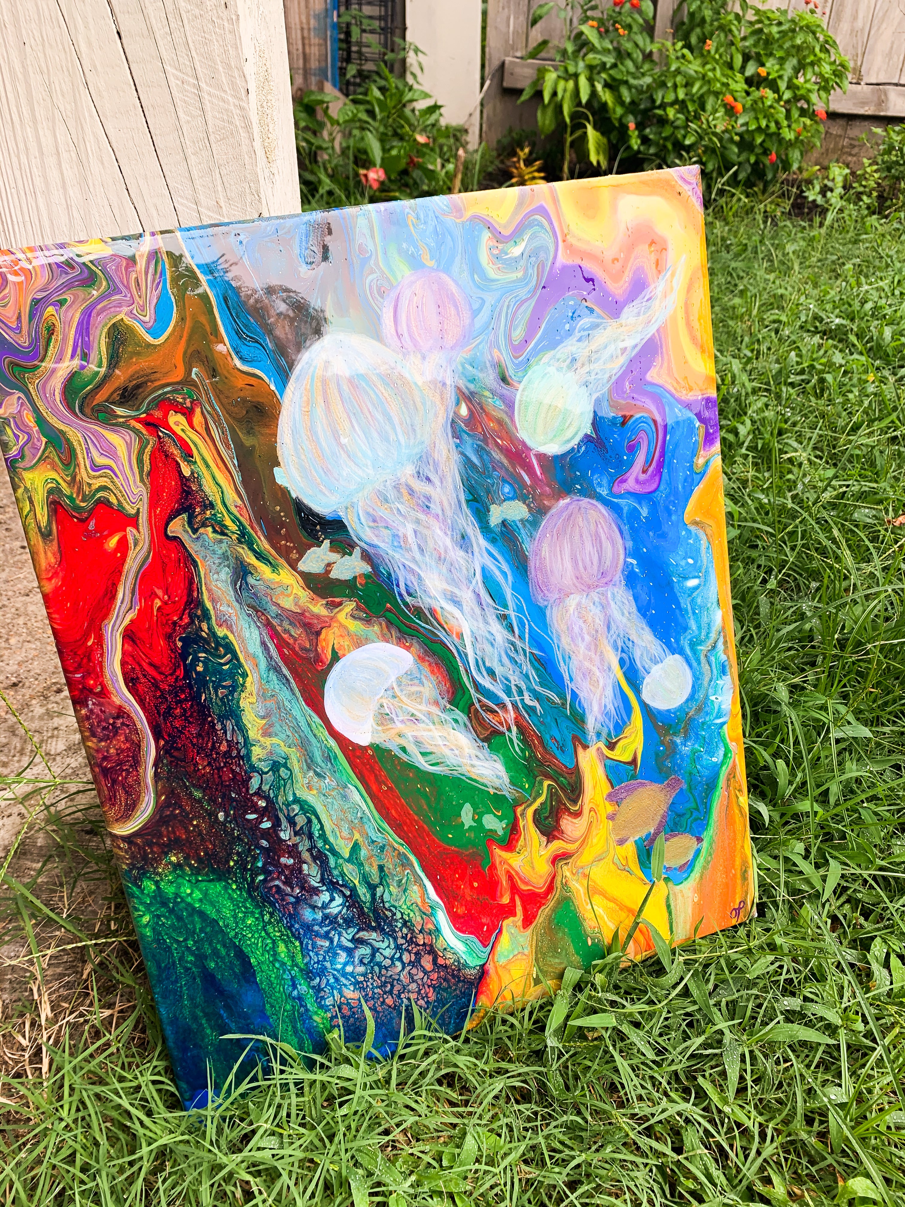 Rainbow Jelly Painting
