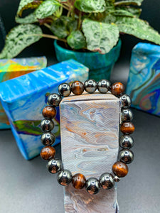 Hematite Natural Wood Bracelet