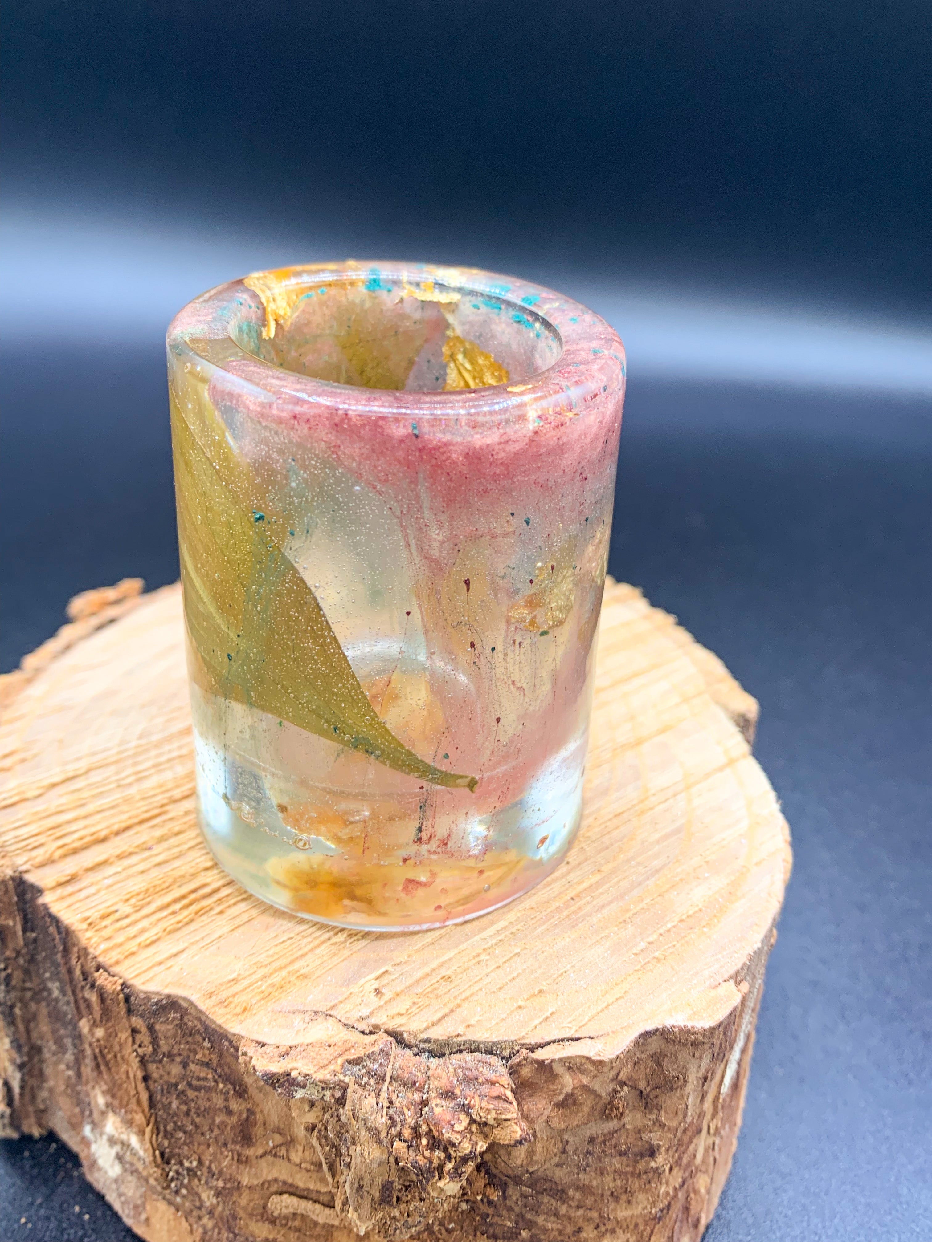 Gold Leaf Rose Shotglass