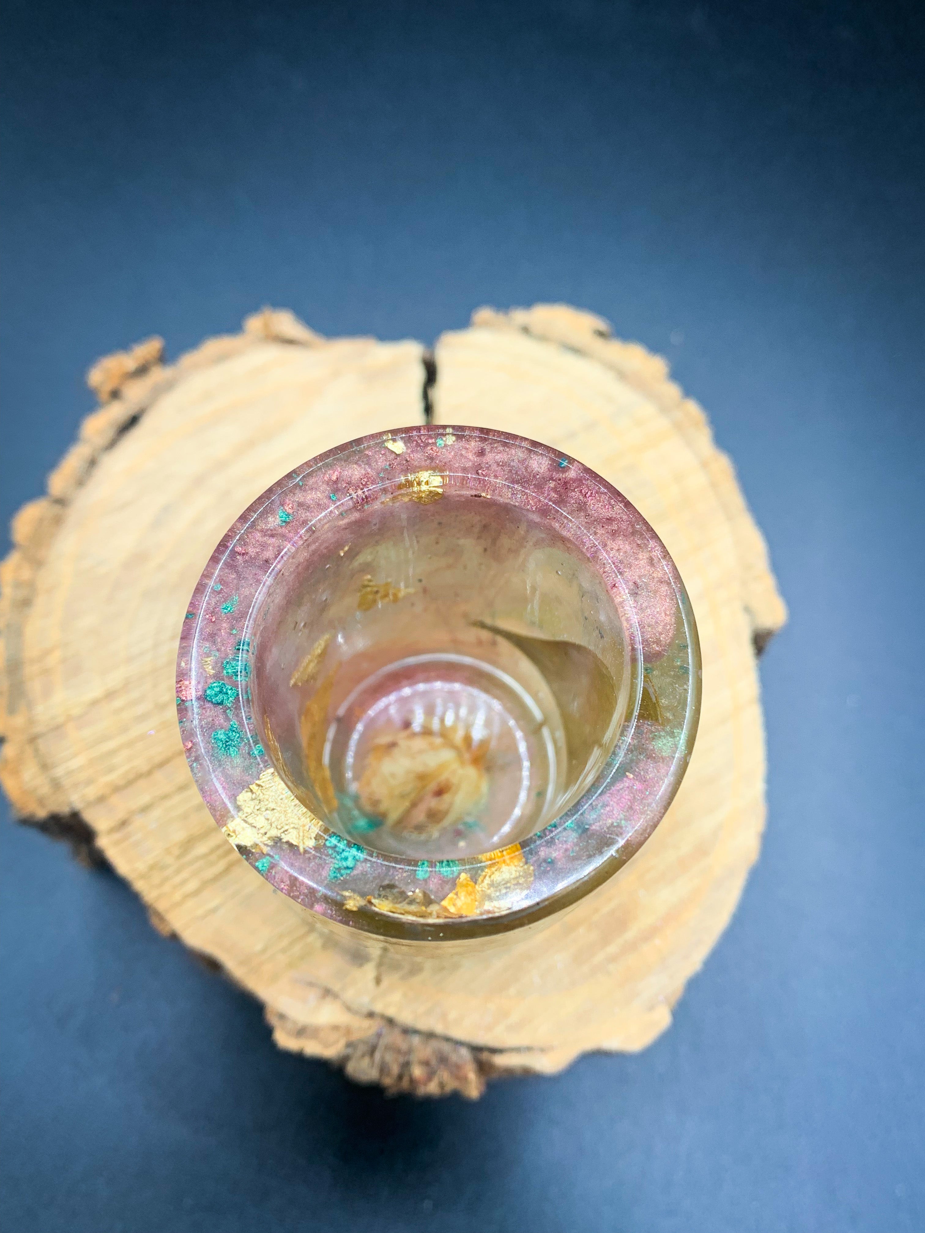 Gold Leaf Rose Shotglass