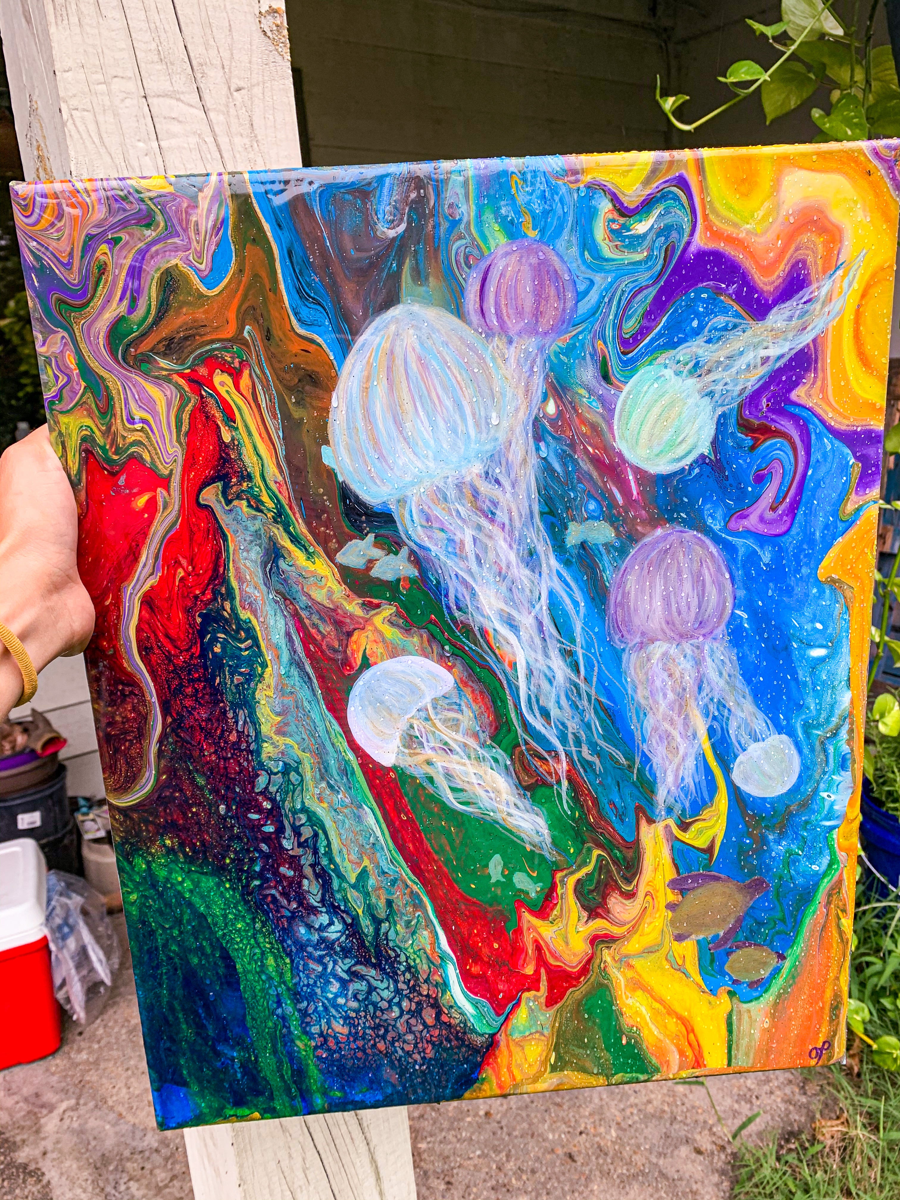 Rainbow Jelly Painting