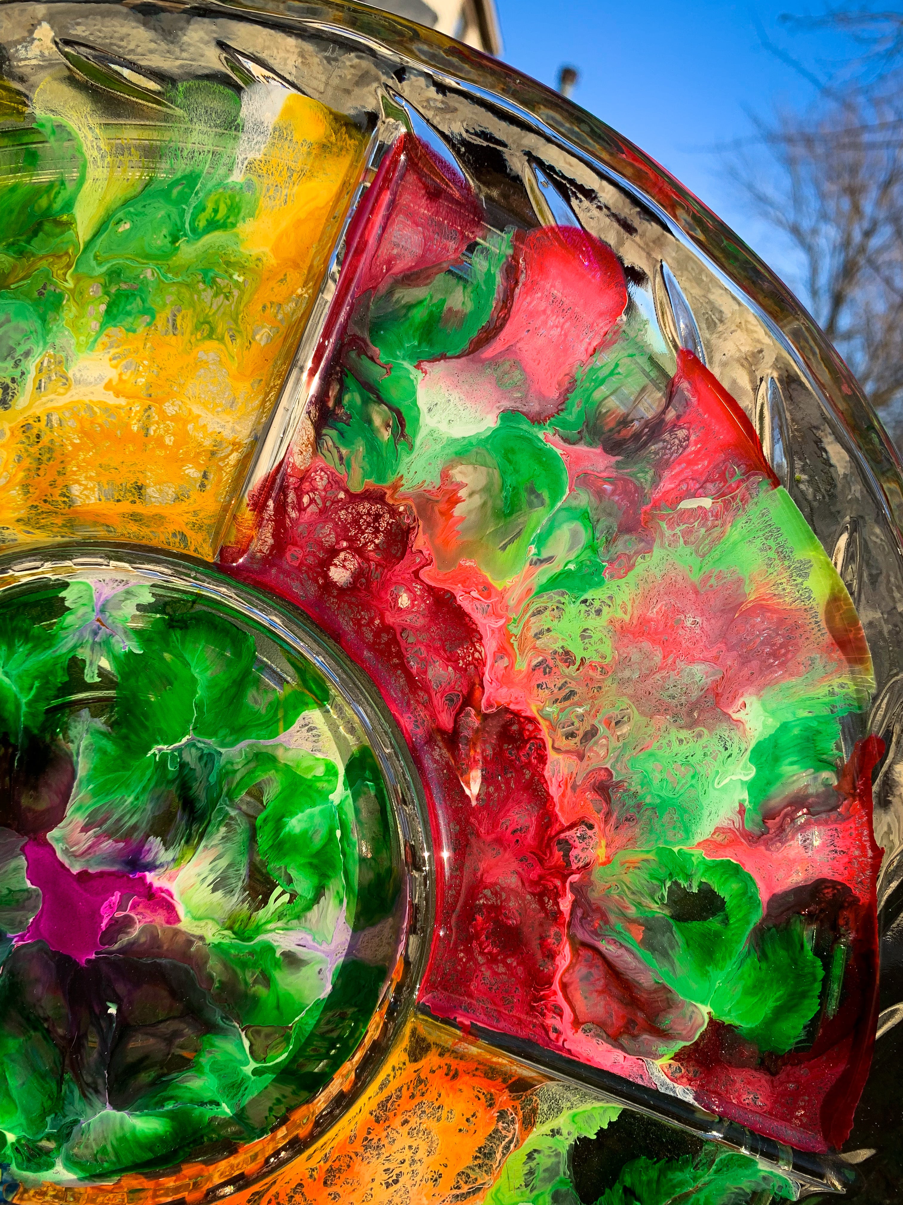 Color Wheel Glass Leaf Tray