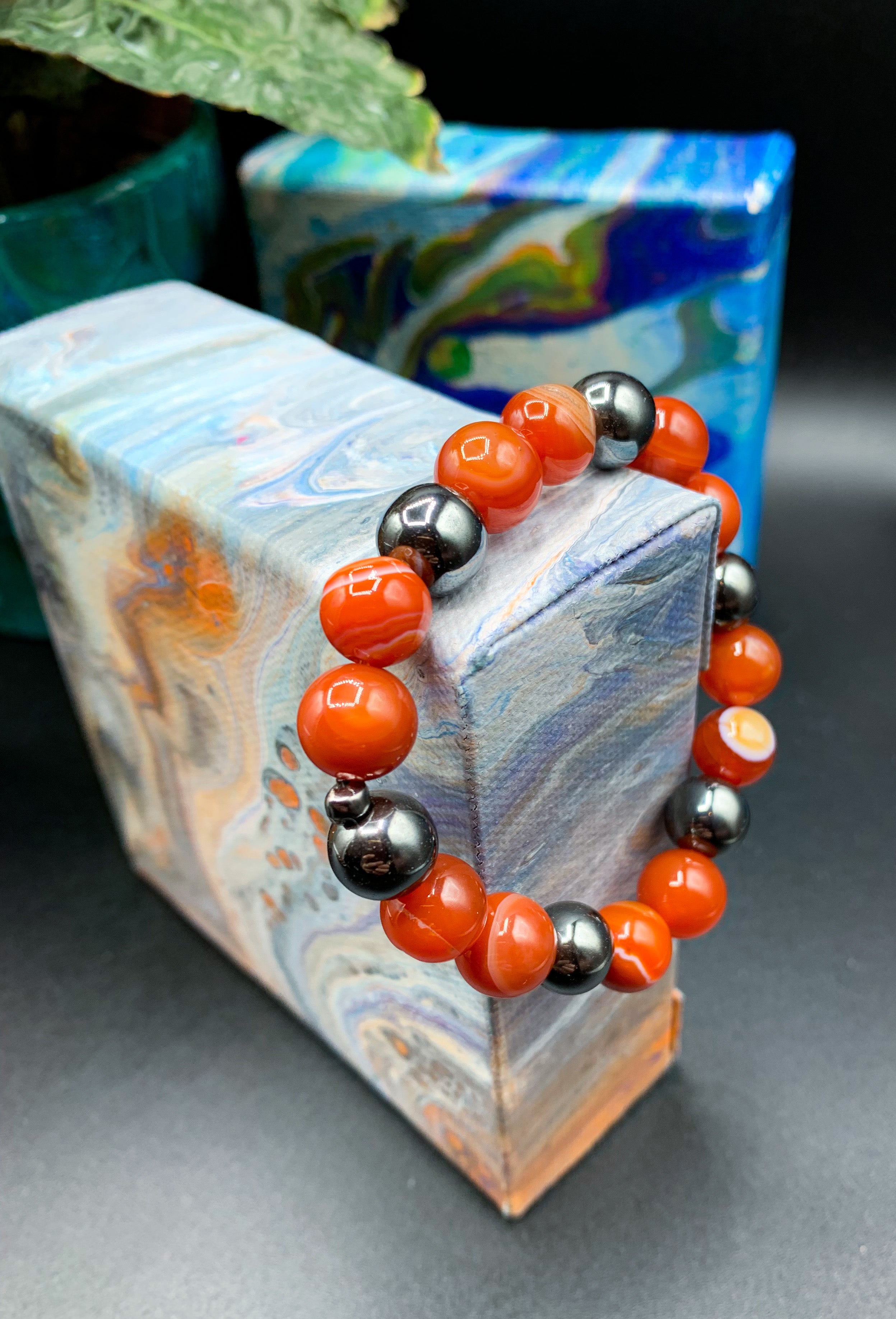 Carnelian and Hematite Bracelet