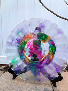 Upcycled Glass Flower Tray