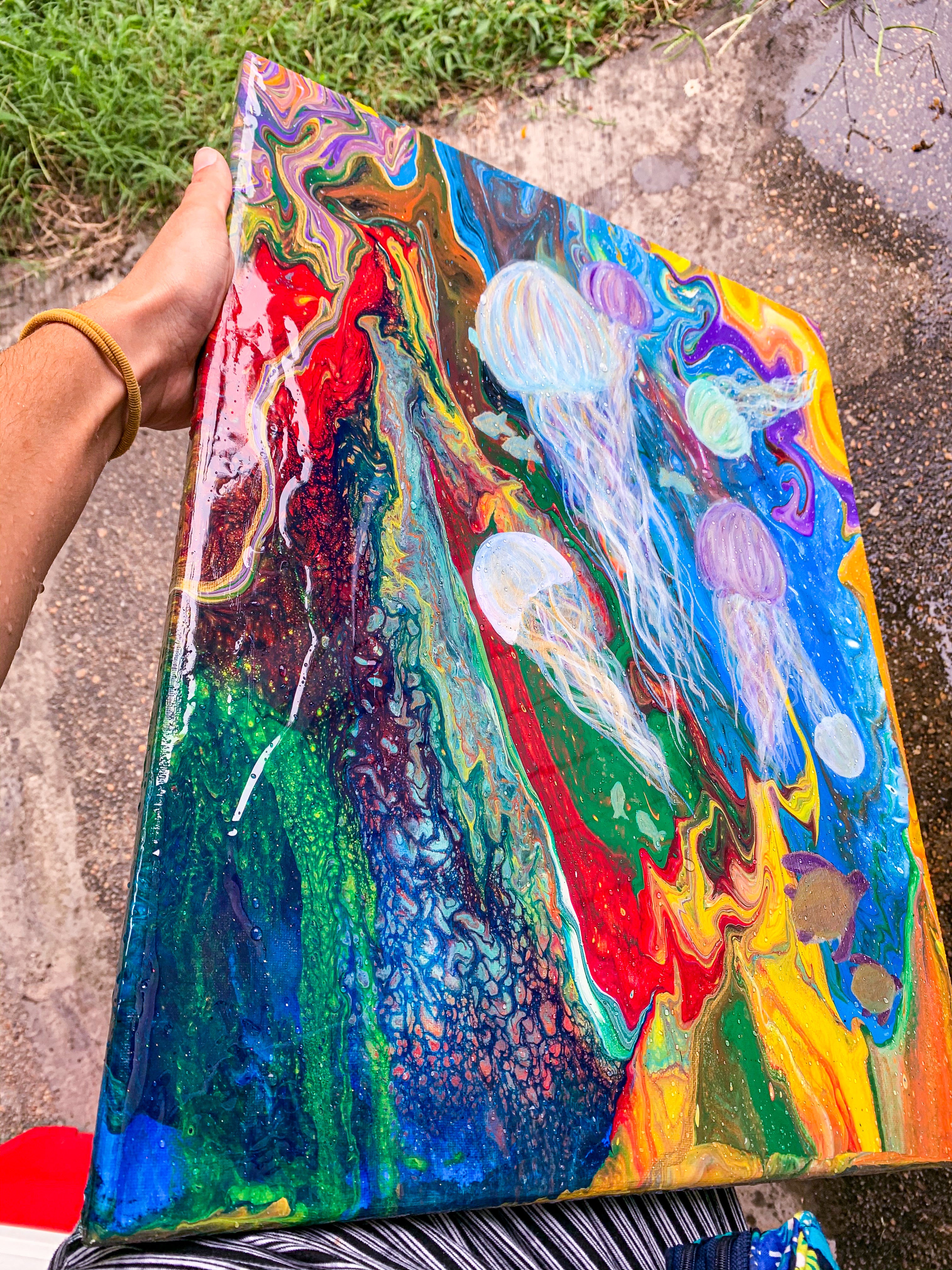 Rainbow Jelly Painting