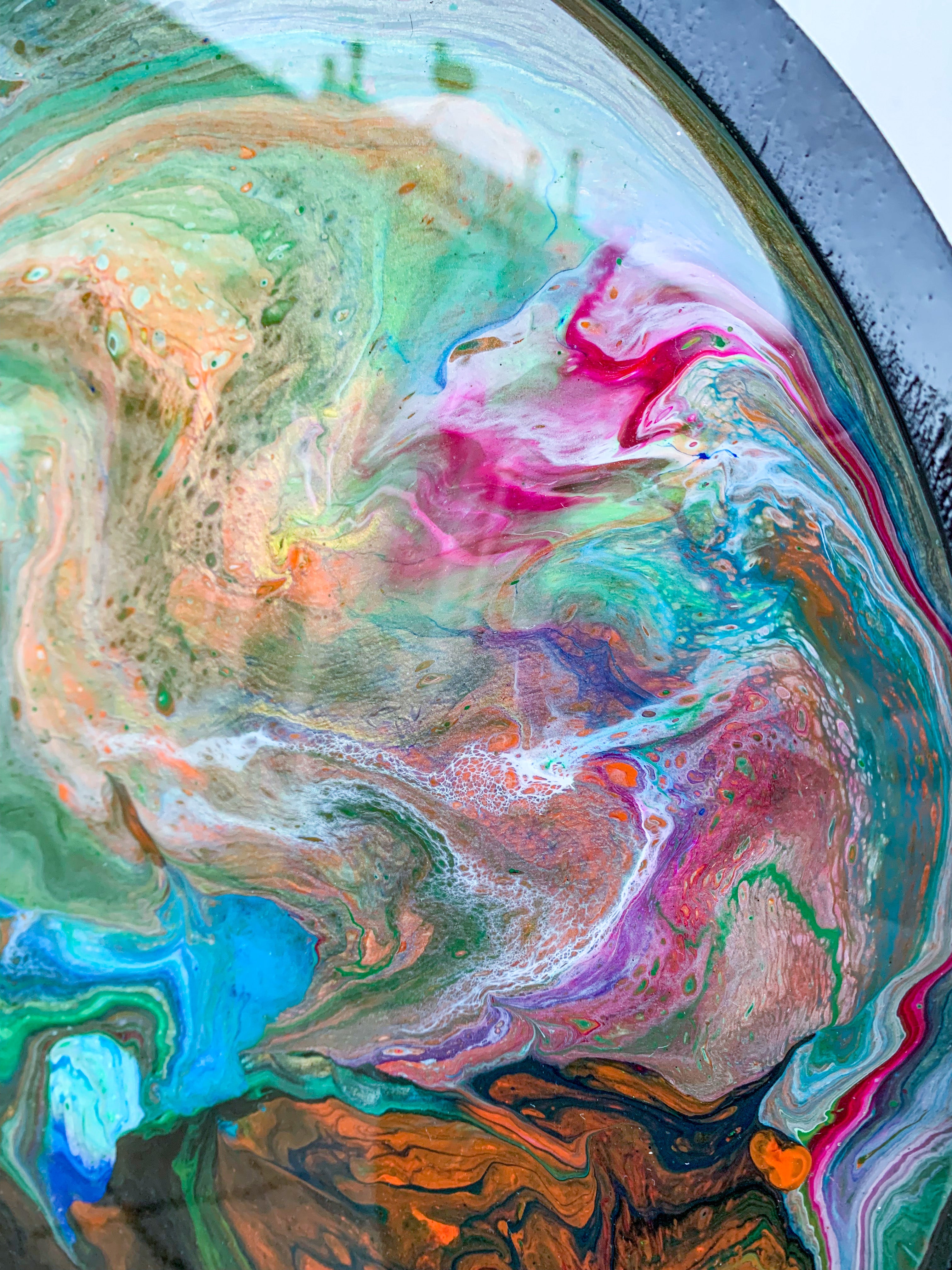 Blue/Green Color Waves Wooden Tray
