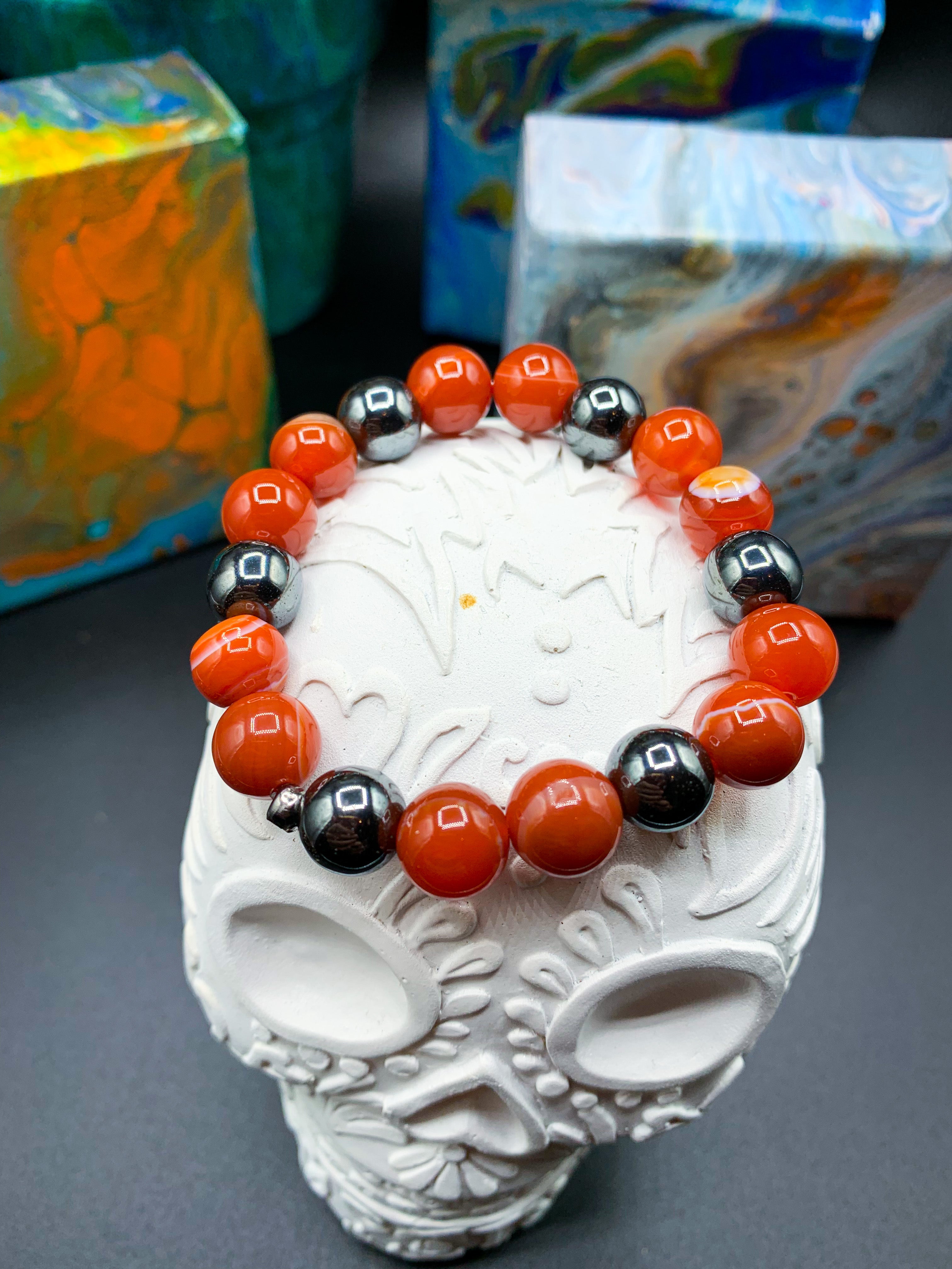Carnelian and Hematite Bracelet