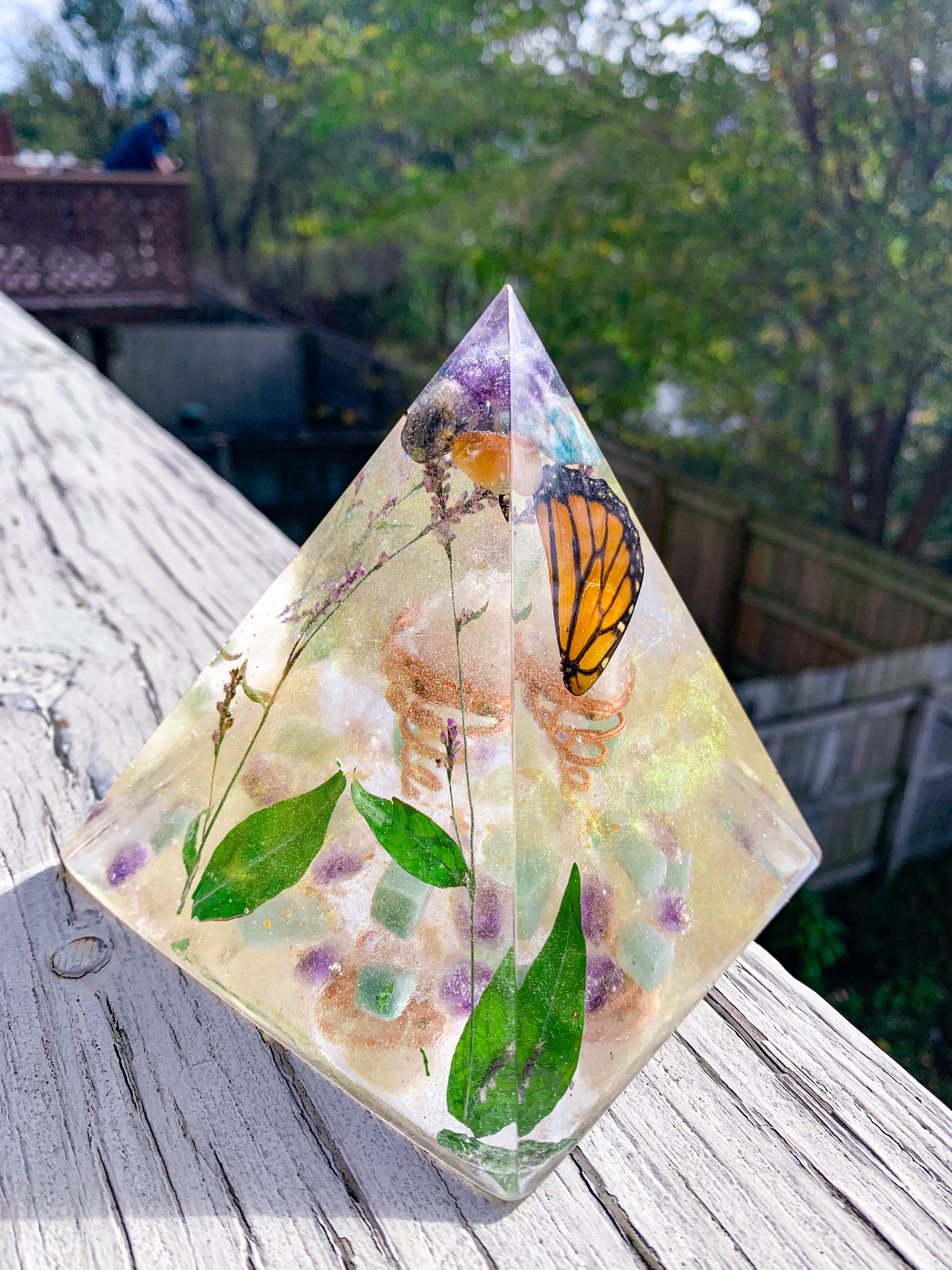 Orgonite Butterfly Pyramid