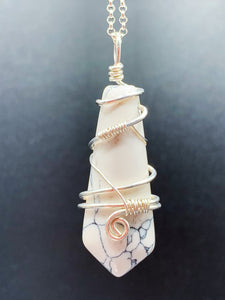 Howlite Sterling Silver Pendant w/ chain