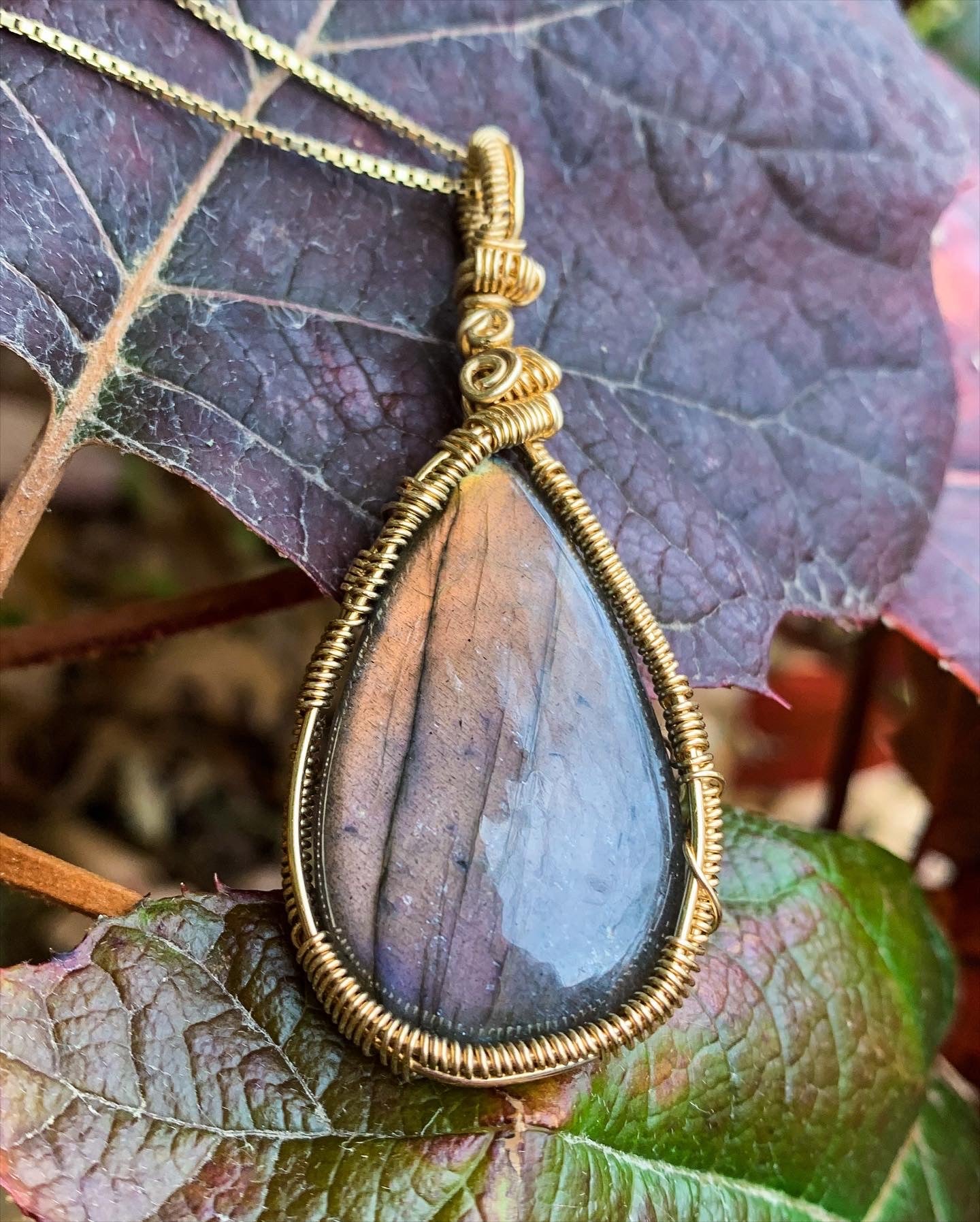 Labradorite Real Gold Pendant