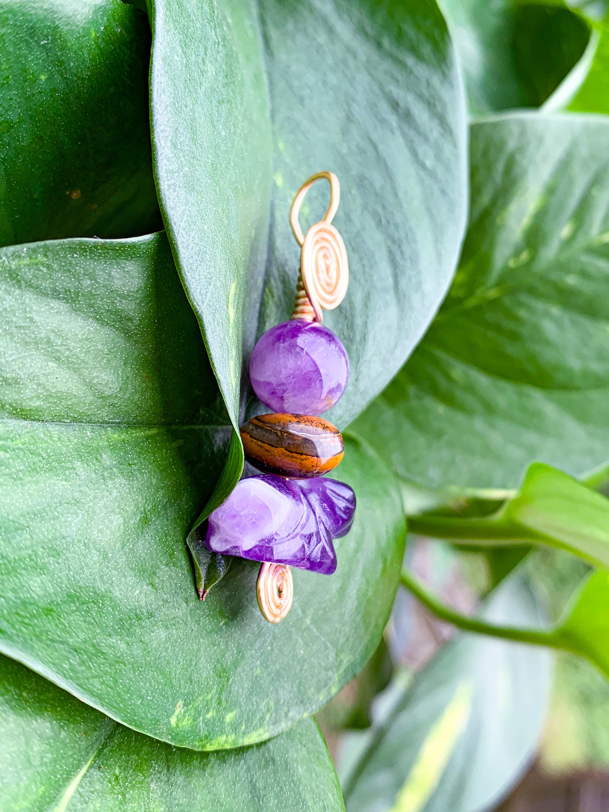 Amethyst Pig & Tigers Eye pendant