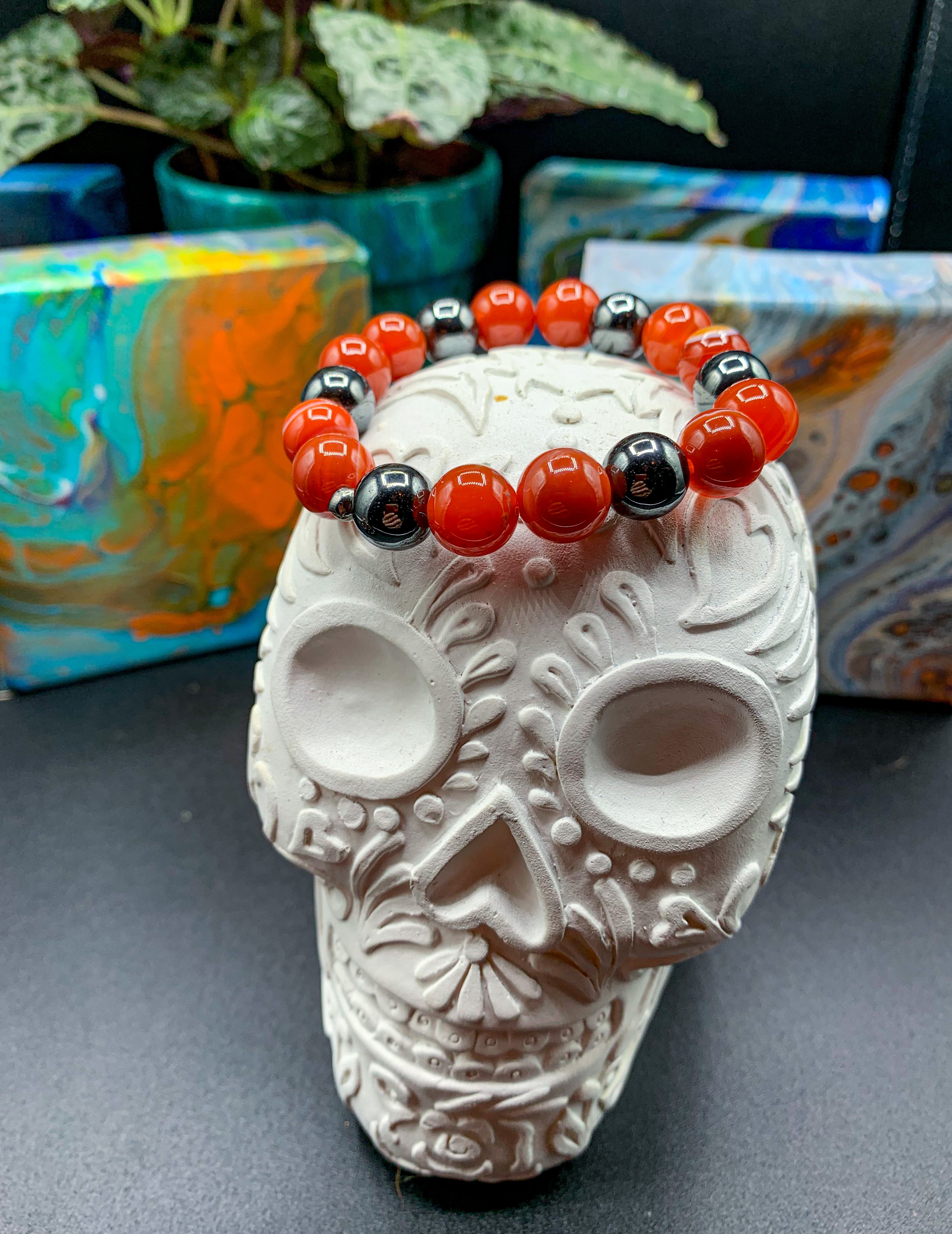 Carnelian and Hematite Bracelet